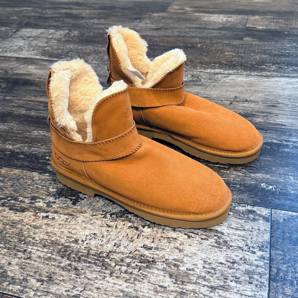 UGG Boots Shoes Womens Size 7 Chestnut Sheepskin Fleece Lined Classic Australia - Picture 8 of 14